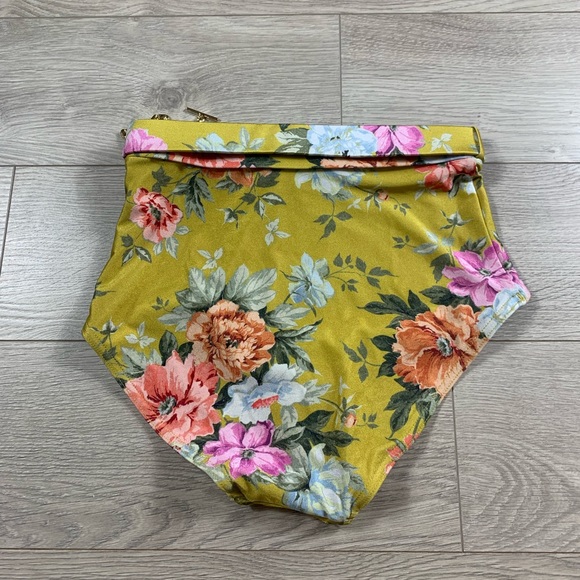 ZIMMERMANN Pattie Bikini Bottom In Floral Print Mustard Rose - Picture 7 of 14